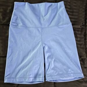 Women's Yogicious Blue High-Waisted Biker Shorts